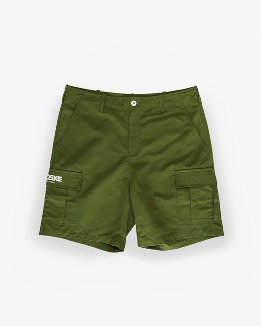 GREEN CARGO SPANDEX SHORTS